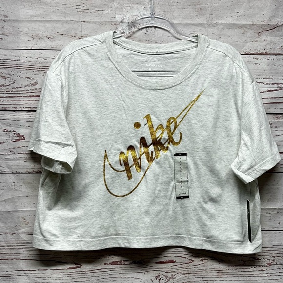 Women's Nike Crop Glitter Tee Size Large - Picture 2 of 4
